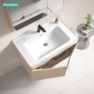 Ảnh công trình thực tế Bộ Tủ Lavabo Nhựa PVC MOWOEN MW2708-100 1000mm Kèm Tủ Gương LED