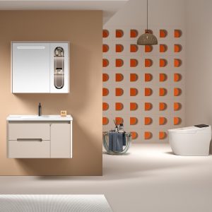 Ảnh công trình thực tế Tủ Lavabo Nhựa PVC MOWOEN MW2711-80 810mm Kèm Gương LED