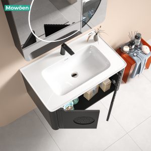 Ảnh công trình thực tế Tủ Lavabo Nhựa PVC Mowoen MW2713-80 800mm, Chậu Sứ Chống Tràn