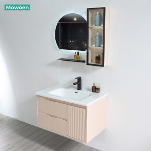 Ảnh công trình thực tế Tủ Lavabo Nhựa PVC Mowoen MW2821-80 Bộ 3 Mảnh Có Cột Tủ LED