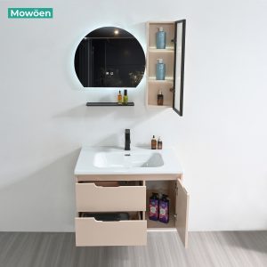 Ảnh công trình thực tế Tủ Lavabo Nhựa PVC Mowoen MW2821-80 Bộ 3 Mảnh Có Cột Tủ LED