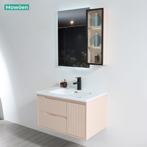 Ảnh công trình thực tế Bộ Tủ Lavabo Nhựa PVC MOWOEN MW2822-80 Treo Tường 800mm Có Tủ Cột