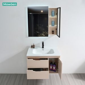 Ảnh công trình thực tế Bộ Tủ Lavabo Nhựa PVC MOWOEN MW2822-80 Treo Tường 800mm Có Tủ Cột