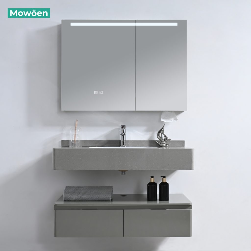 Tủ Lavabo Nhựa PVC MOWOEN MW2826-100 1000mm Hai Tầng Tủ