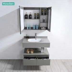 Ảnh công trình thực tế Tủ Lavabo Nhựa PVC MOWOEN MW2826-80 800mm Kèm Gương LED
