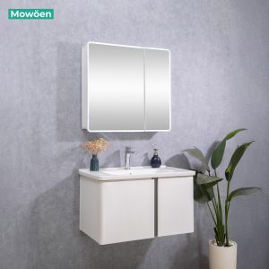 Ảnh công trình thực tế Tủ Lavabo Nhựa PVC MOWOEN MW2703-80 Khổ 800mm Kèm Tủ Gương LED