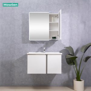 Ảnh công trình thực tế Tủ Lavabo Nhựa PVC MOWOEN MW2703-80 Khổ 800mm Kèm Tủ Gương LED