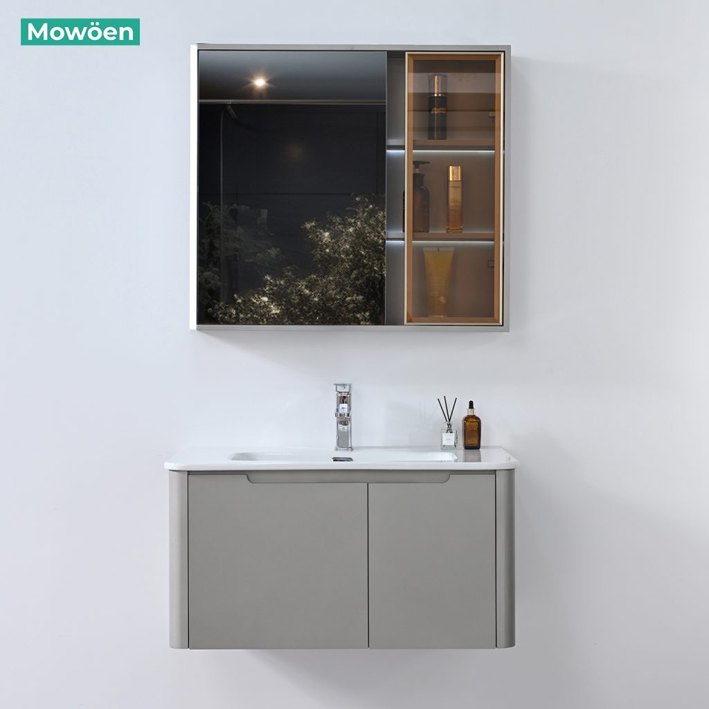 Tủ Lavabo Nhựa PVC Mowoen MW2710-80 800mm Tủ Gương LED