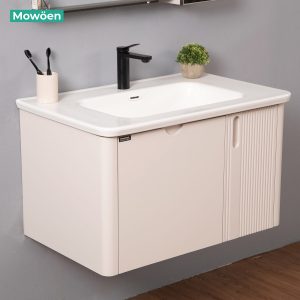 Ảnh công trình thực tế Tủ Lavabo Nhựa PVC Mowoen MW2811-80 Gương Tròn 600mm
