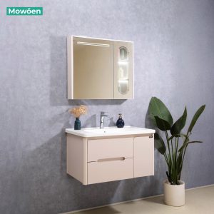 Ảnh công trình thực tế Tủ Lavabo Nhựa PVC MOWOEN MW2711-80 810mm Kèm Gương LED