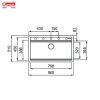 Chậu Rửa Bát Đá Granite KONOX Terra 860S Black 1 Hố - ảnh 3
