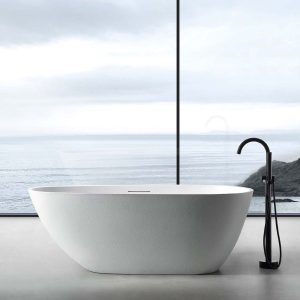Ảnh công trình thực tế Bồn Tắm Ngâm MOWOEN MW003 Matt Gray 1700mm Đặt Sàn