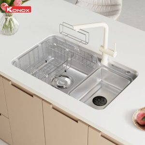 Ảnh công trình thực tế Chậu Rửa Bát KONOX Tari Smart 8050 Inox 304 1 Hố Chống Xước