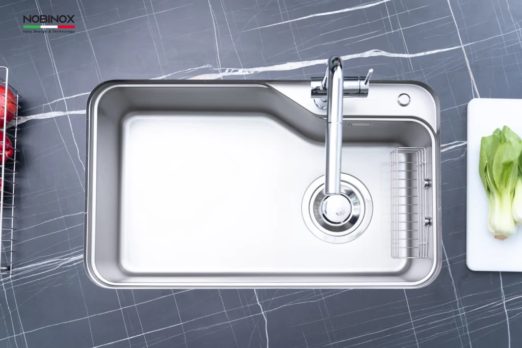 Chậu Rửa Bát 1 Hố Nobinox Nova A181HQ Inox 304 Lắp Âm 820mm