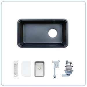 Ảnh công trình thực tế Chậu Rửa Bát 1 Hố Nobinox NOVA A284B PVD Đen 820mm