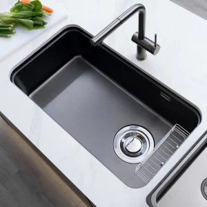 Ảnh công trình thực tế Chậu Rửa Bát 1 Hố Nobinox NOVA A284B PVD Đen 820mm