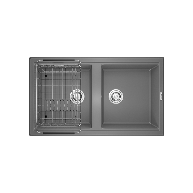 Chậu Rửa Chén KONOX Phoenix Smart 860-Grey 2 Hố Đá Granite