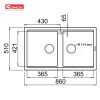 Chậu Rửa Chén KONOX Phoenix Smart 860-Grey 2 Hố Đá Granite - ảnh 3