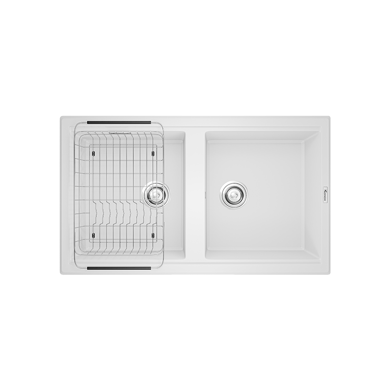 Chậu Rửa Bát Đá Granite KONOX Phoenix Smart 860 White Silver