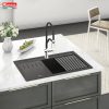 Chậu Rửa Bát Đá Granite KONOX Terra 860S Black 1 Hố - ảnh 2