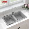 Chậu Rửa Chén KONOX Phoenix Smart 860-Grey 2 Hố Đá Granite - ảnh 2