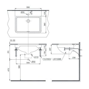 Ảnh công trình thực tế Chậu Rửa Mặt Lavabo Âm Bàn TOTO LW1536V#XW