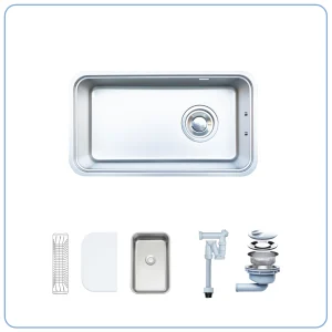 Ảnh công trình thực tế Chậu Rửa Bát 1 Hố NOBINOX NOVA A282M Inox 304 Lắp Âm 820mm
