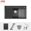 Chậu Rửa Bát Đá Granite KONOX Terra 860S Black 1 Hố - ảnh 4