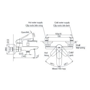 Ảnh công trình thực tế Củ sen tắm TOTO TBS103B0V nóng lạnh New Standard