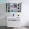 Tủ Lavabo Nhựa PVC Mowoen MW2823-100 1000mm Chậu 4 Viền Chống Tràn - ảnh 3