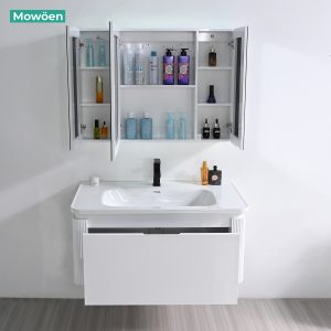 Ảnh công trình thực tế Tủ Lavabo Nhựa PVC Mowoen MW2823-100 1000mm Chậu 4 Viền Chống Tràn