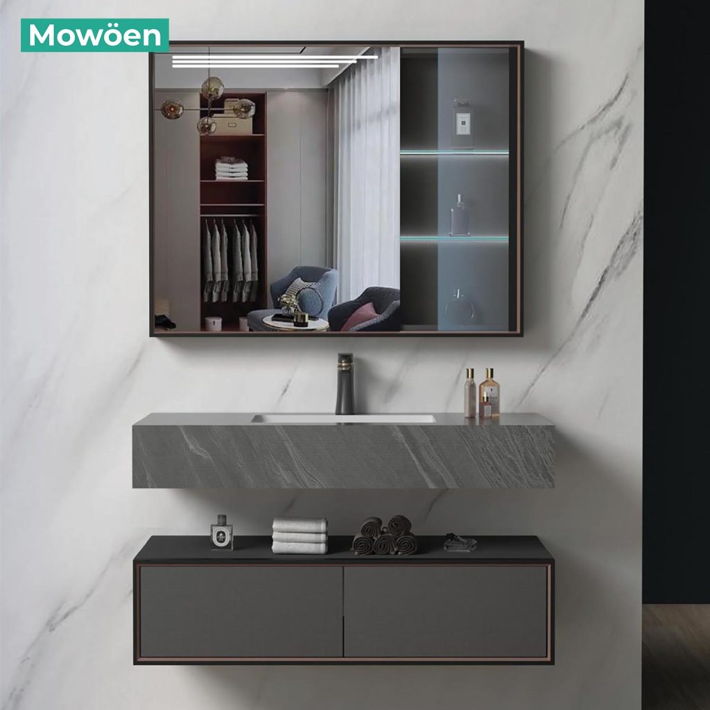 Bộ Tủ Lavabo MOWOEN MW6630-100SB Plywood Treo Tường 1000mm