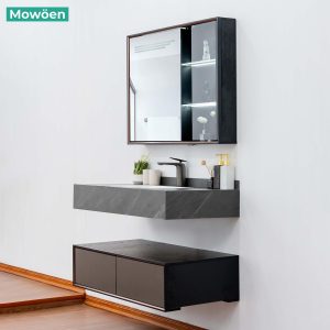 Ảnh công trình thực tế Bộ Tủ Lavabo MOWOEN MW6630-100SB Plywood Treo Tường 1000mm