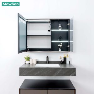 Ảnh công trình thực tế Bộ Tủ Lavabo MOWOEN MW6630-100SB Plywood Treo Tường 1000mm