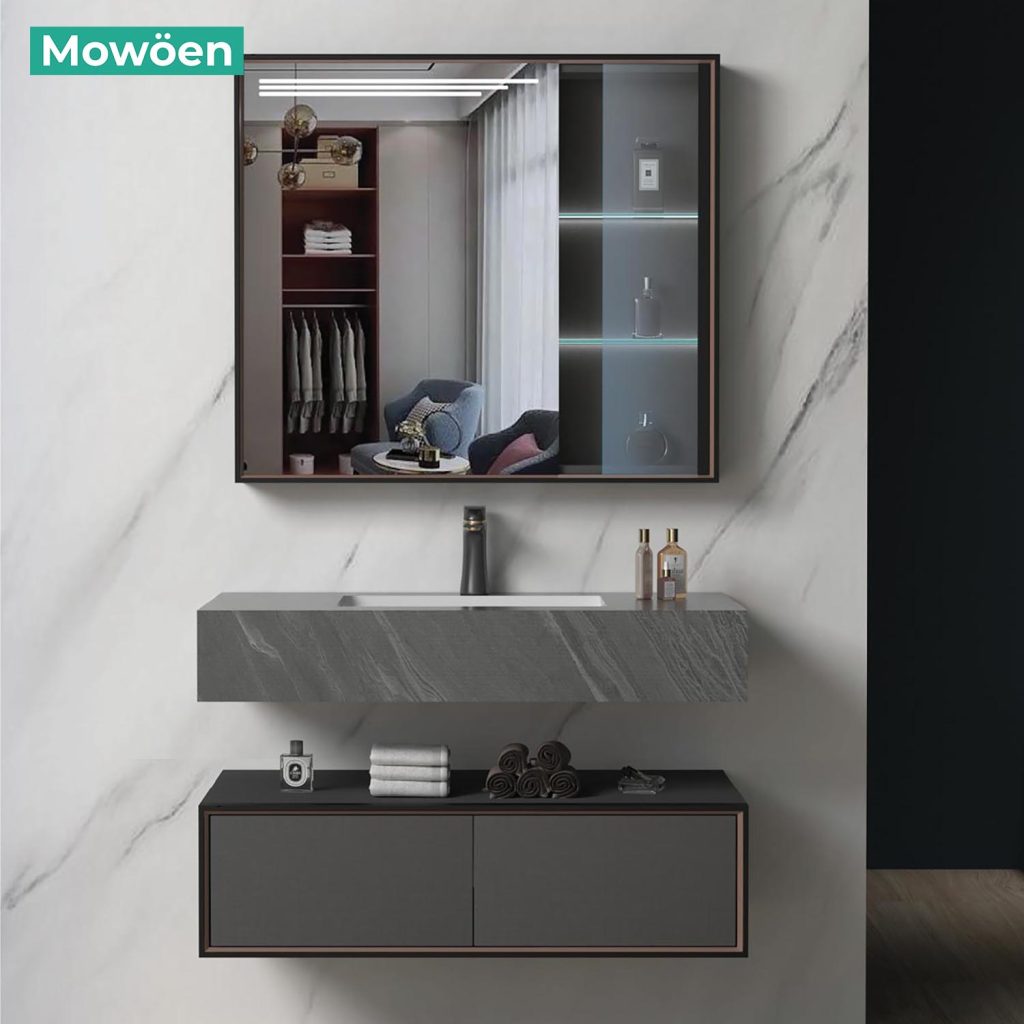 Bộ Tủ Lavabo Mowoen MW6630-80SB Treo Tường 800mm
