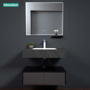 Ảnh công trình thực tế Tủ Lavabo Mowoen MW6630R-80SB Treo Tường 800mm Kèm Gương LED