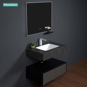 Ảnh công trình thực tế Tủ Lavabo Mowoen MW6630R-80SB Treo Tường 800mm Kèm Gương LED