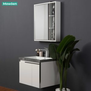 Ảnh công trình thực tế Bộ Tủ Lavabo Mowoen MW6631-60SB 600mm Treo Tường, Tủ Gương LED