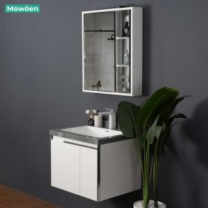 Ảnh công trình thực tế Bộ Tủ Lavabo Mowoen MW6631-60SB 600mm Treo Tường, Tủ Gương LED