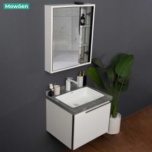 Ảnh công trình thực tế Bộ Tủ Lavabo Mowoen MW6631-60SB 600mm Treo Tường, Tủ Gương LED