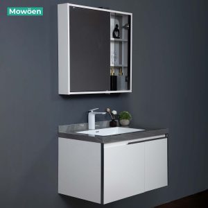 Ảnh công trình thực tế Tủ Lavabo Mowoen MW6631-80SB Plywood Mặt Chậu Liền Khối 800mm