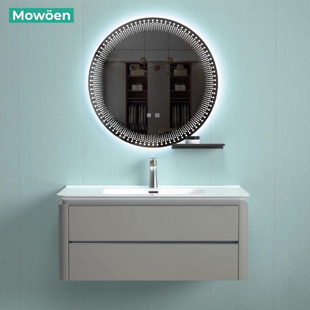 Tủ Lavabo Mowoen MW6632C-100 Khổ 1000mm Gương Tròn LED