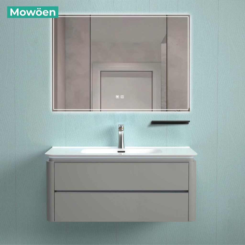 Bộ Tủ Lavabo Treo Tường MOWOEN MW6632R-80 800mm Kèm Gương LED