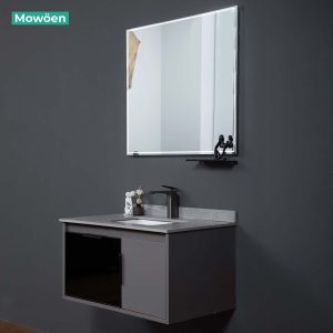 Ảnh công trình thực tế Tủ Lavabo Mowoen Inox MW6809S-80R 800mm Xám Vân Đá