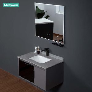 Ảnh công trình thực tế Tủ Lavabo Mowoen Inox MW6809S-80R 800mm Xám Vân Đá