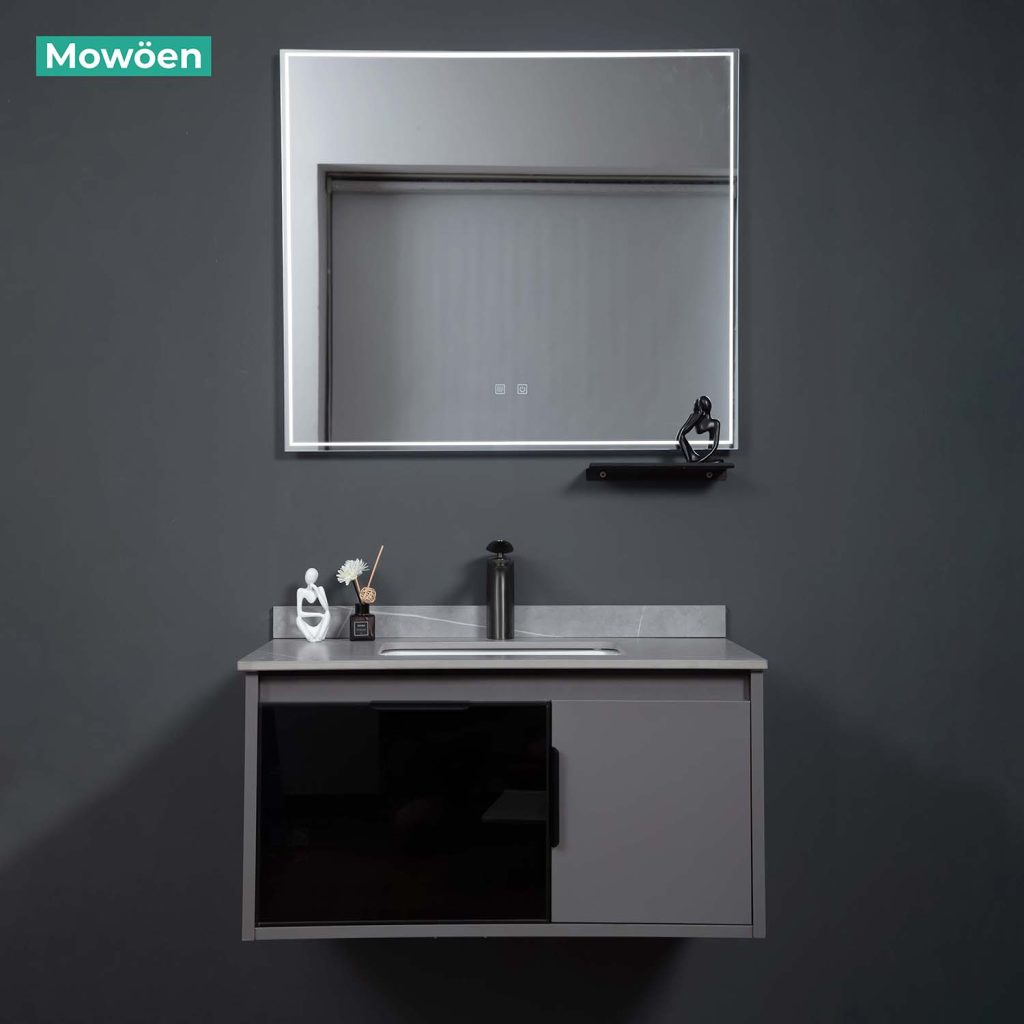 Tủ Lavabo Mowoen Inox MW6809S-80R 800mm Xám Vân Đá
