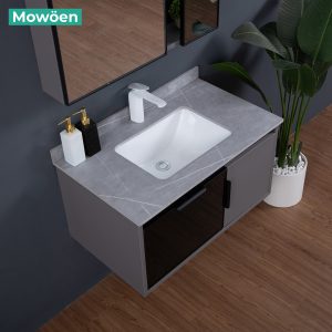 Ảnh công trình thực tế Tủ Lavabo Inox MOWOEN MW6809S-80 800mm Màu Đen