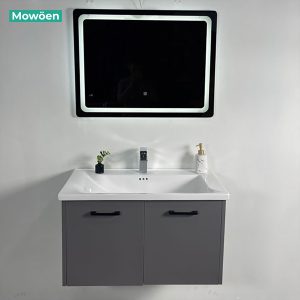Ảnh công trình thực tế Tủ Lavabo Mowoen Inox MW6810S-80 Gương LED Sấy Chống Mờ