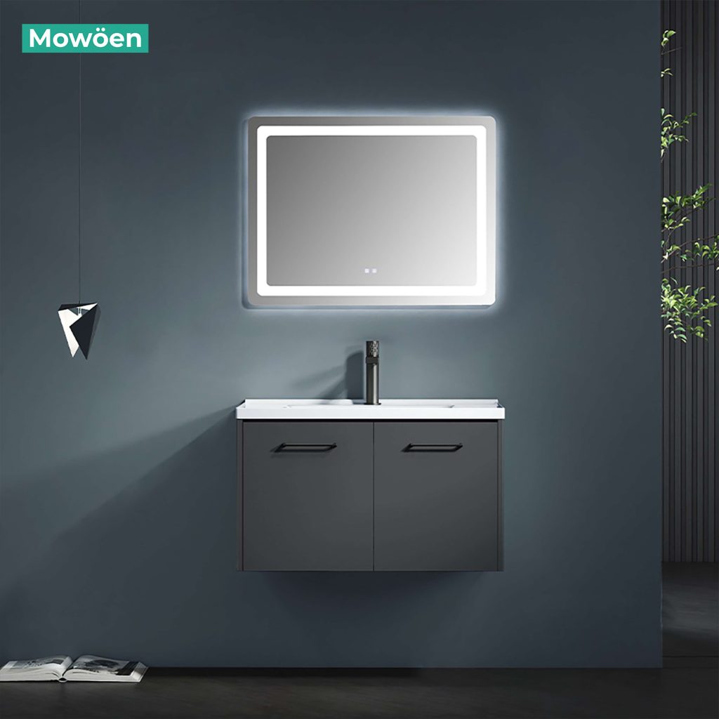 Tủ Lavabo Mowoen Inox MW6810S-80 Gương LED Sấy Chống Mờ