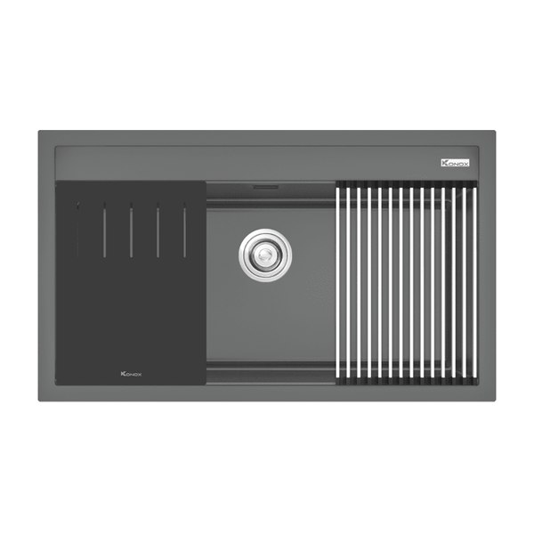 Chậu rửa bát đá Konox Granite Sink Terra 860S Grey